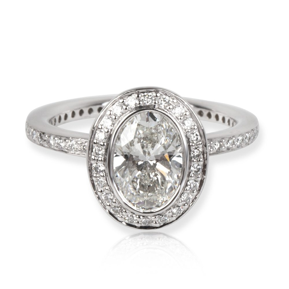 Ritani Halo Diamond Engagement Ring in Platinum GIA Certified G VS2 1.4 CTW